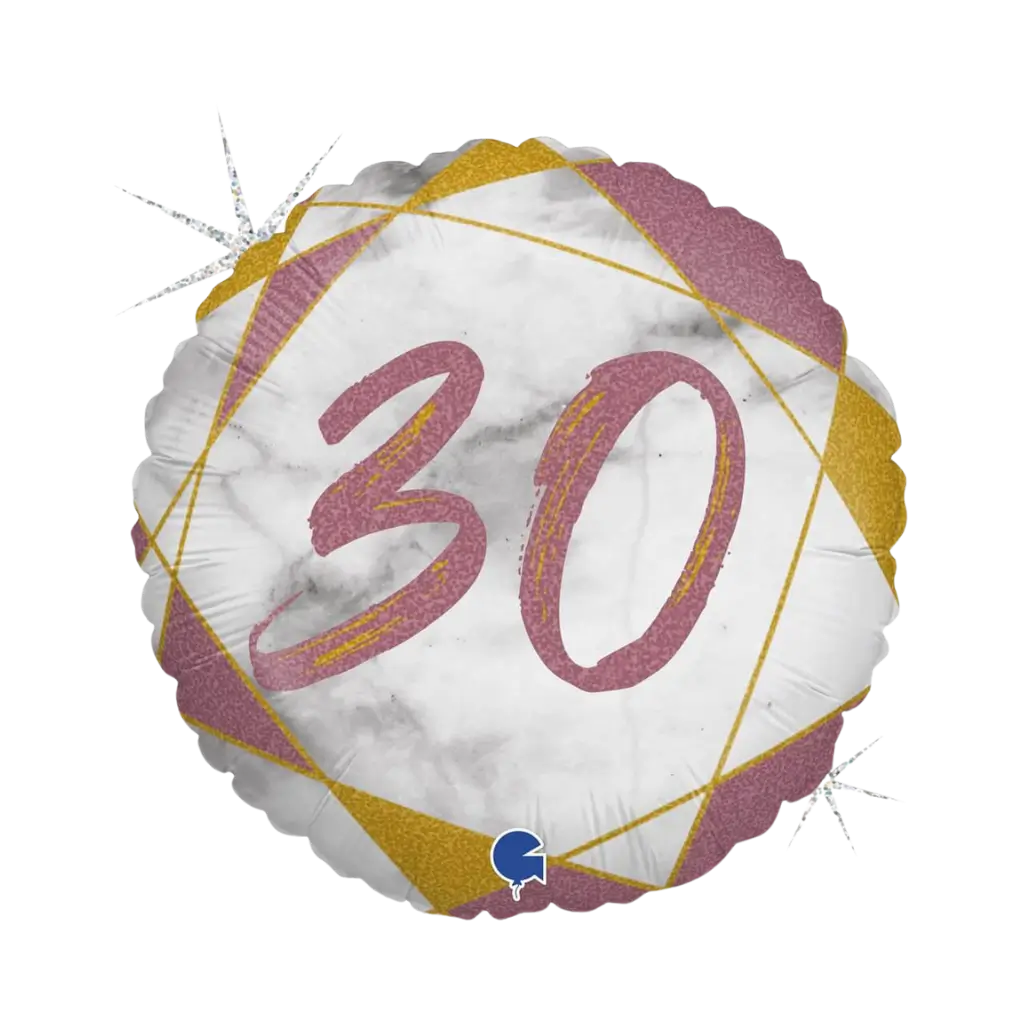 Verjaardagsballon Marmer Effect 30 Roségoud 45cm