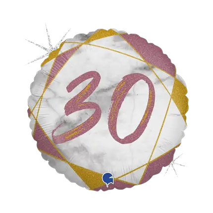 Verjaardagsballon Marmer Effect 30 Roségoud 45cm