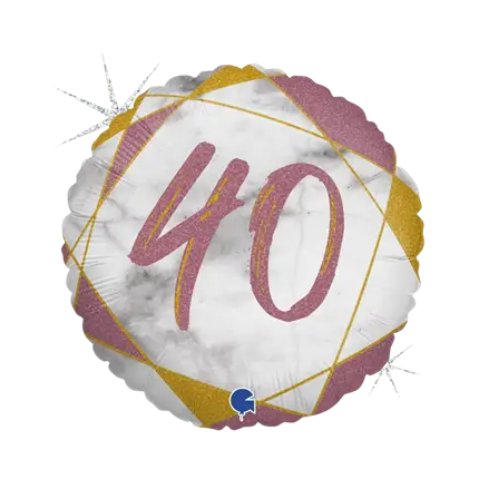 Verjaardagsballon Marmer Effect 40 Roségoud 45cm
