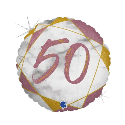 Verjaardagsballon Marmer Effect 50 Roségoud 45cm