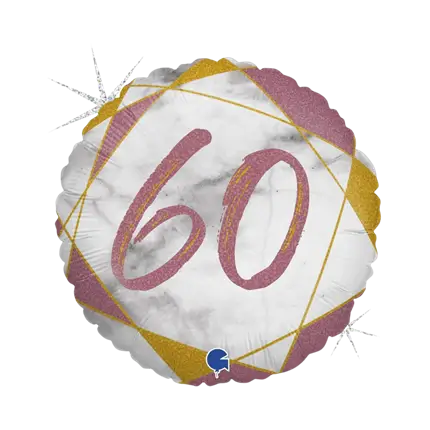 Verjaardagsballon Marmer Effect 60 Roségoud 45cm