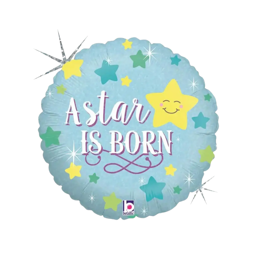Blauwe ballon "A Star Is Born" ø45cm