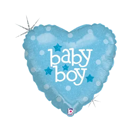 Baby Boy blauwe hart ballon 45cm