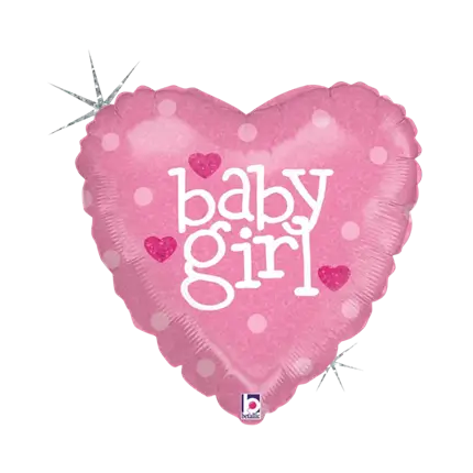 roze hart ballon Baby Girl 45cm
