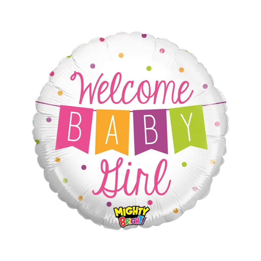 Welcome Baby Girl" ballon Rond ø53cm