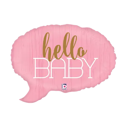 Hello Baby roze bellenballon 61cm