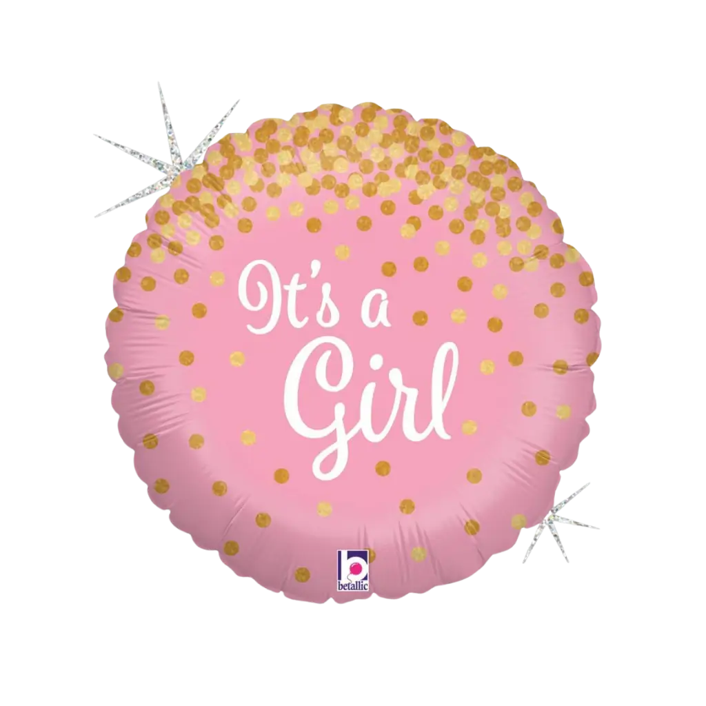 Roze ballon "It's a Girl" glanzend ø45cm