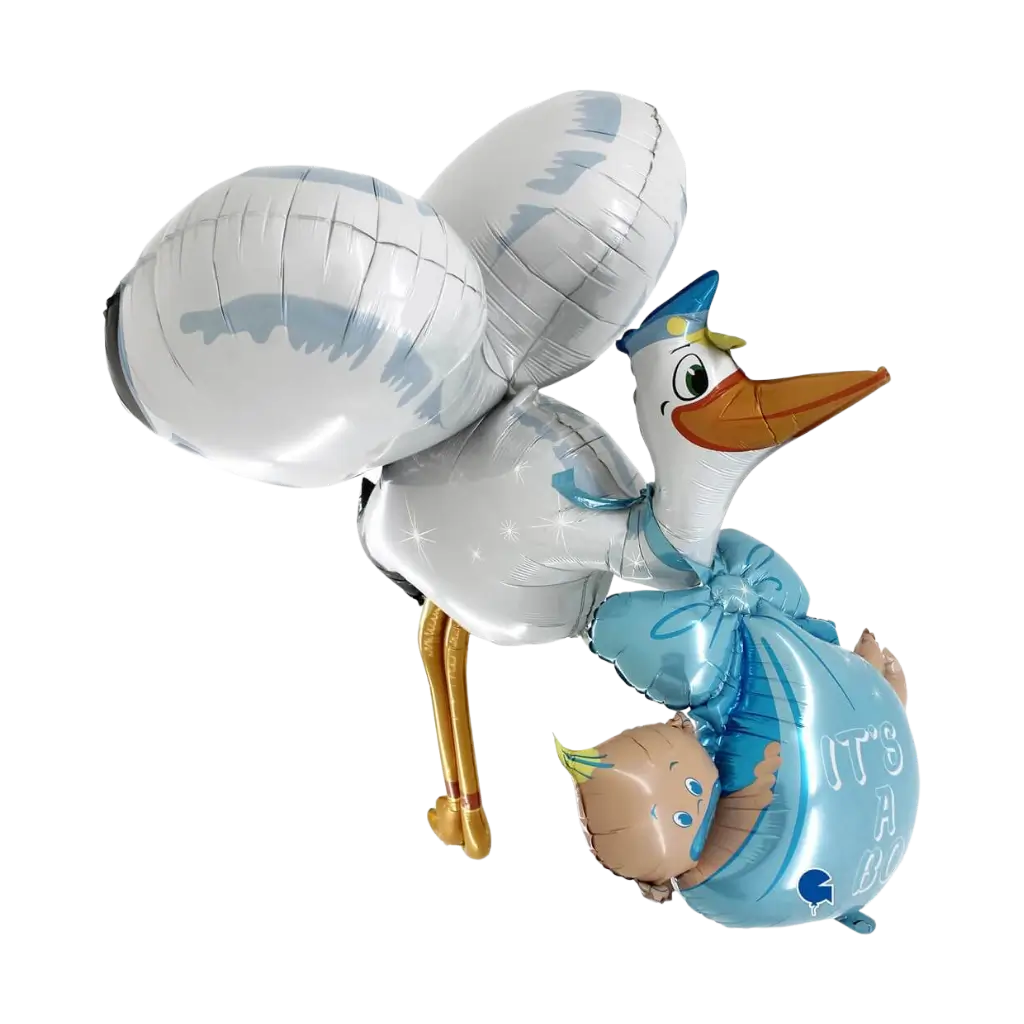 3D ooievaar ballon "Het is een jongen" 157cm