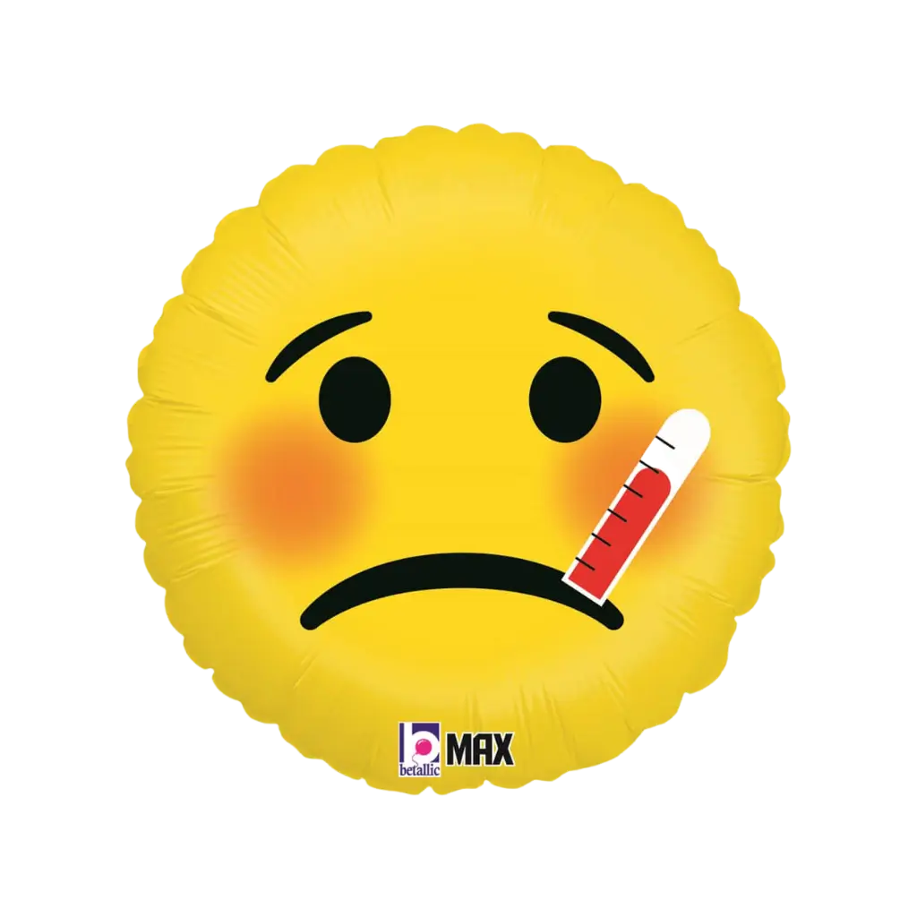 Emoji ballon Ziek ø45cm