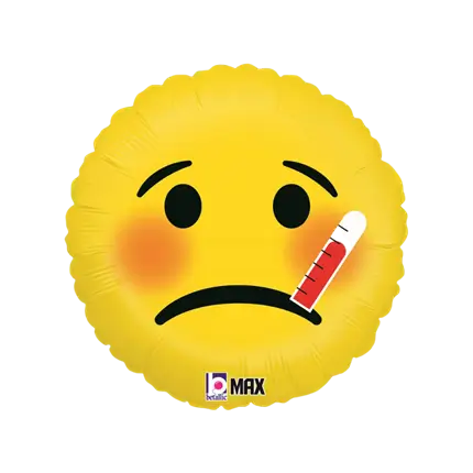 Emoji ballon Ziek ø45cm