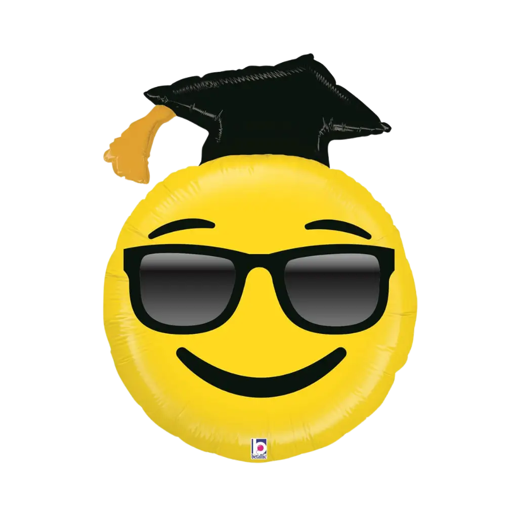 Gele Emoji ballon Graduate ø94cm