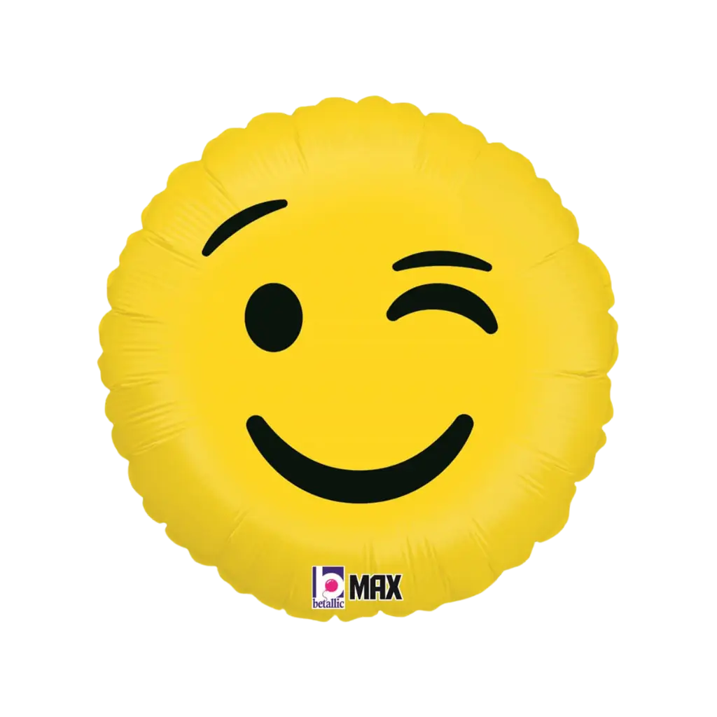 Gele Emoji ballon knipoog ø45cm