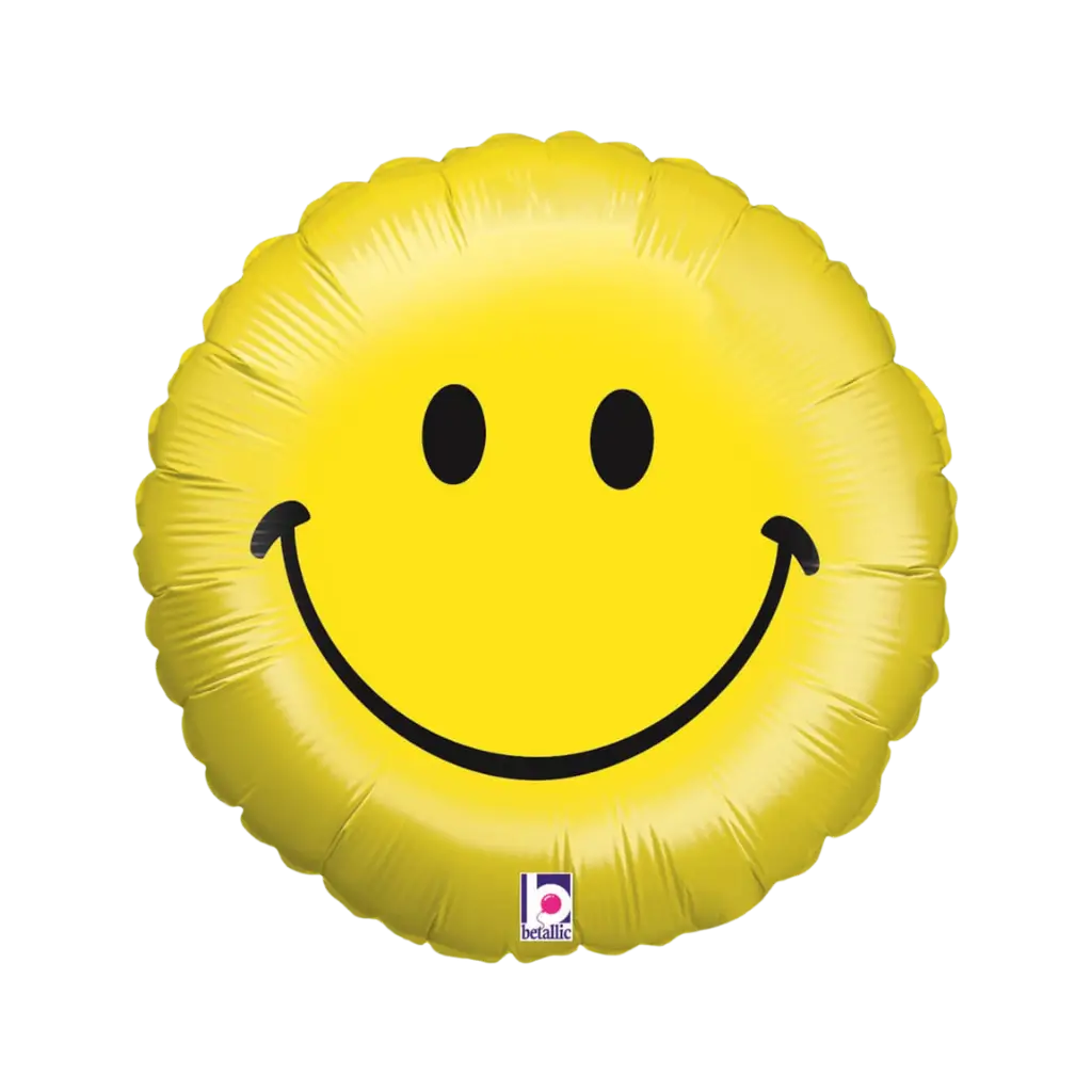 Emoji ballon geel glimlach ø45cm