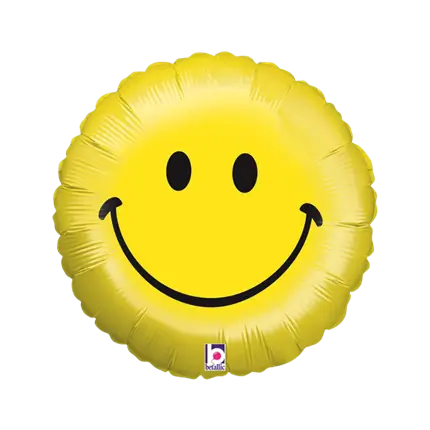 Emoji ballon geel glimlach ø45cm