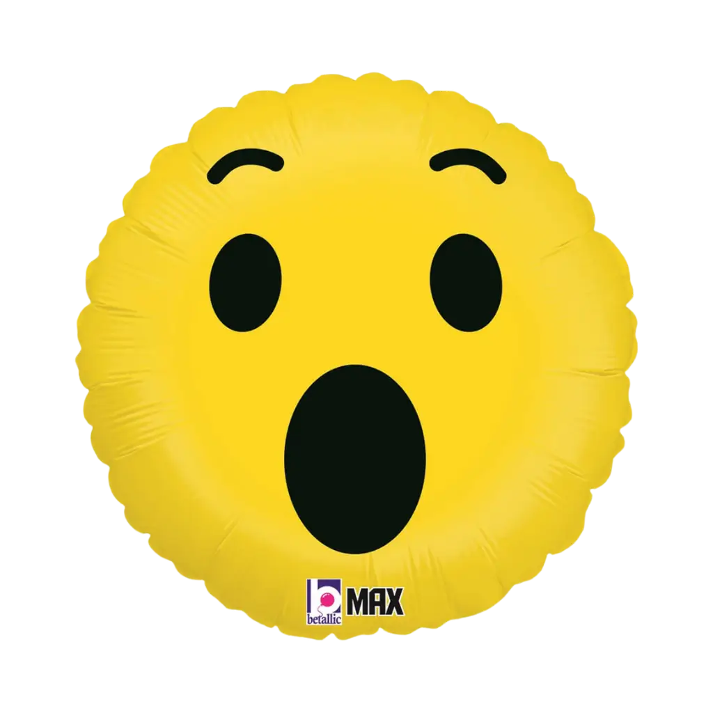 Gele Wow Emoji ballon ø45cm
