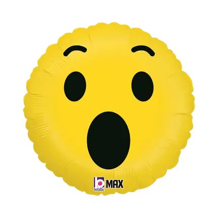 Gele Wow Emoji ballon ø45cm