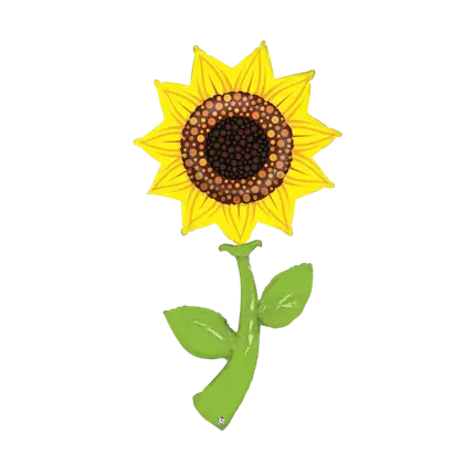 Reuze Gele Zonnebloem Heliumballon 152cm