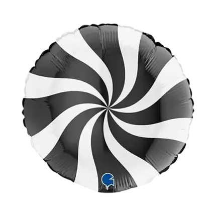 Witte en zwarte aluminium fopspeenbal 46cm