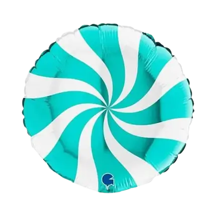 Witte en Turquoise Aluminium Fopspeenbal 46cm