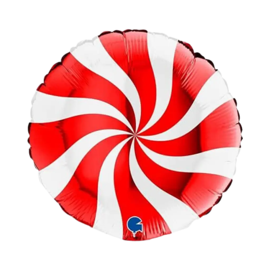 Witte en rode aluminium fopspeenbal 46cm