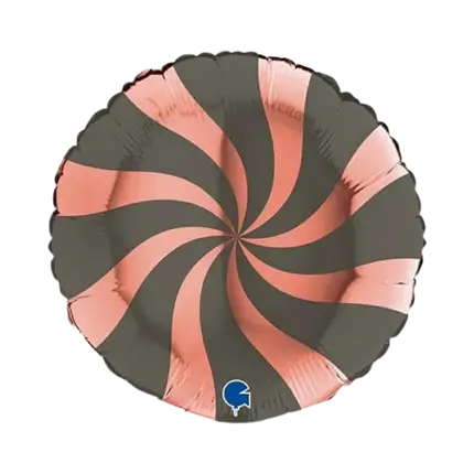 Aluminium Lollyballon Roze en Zwart 46cm
