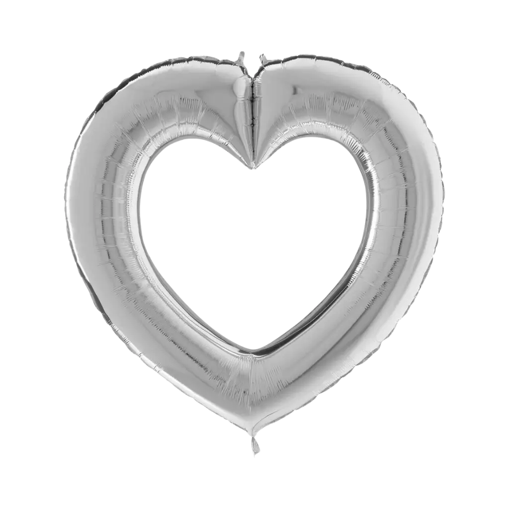 Linky zilveren hart ballon 104cm