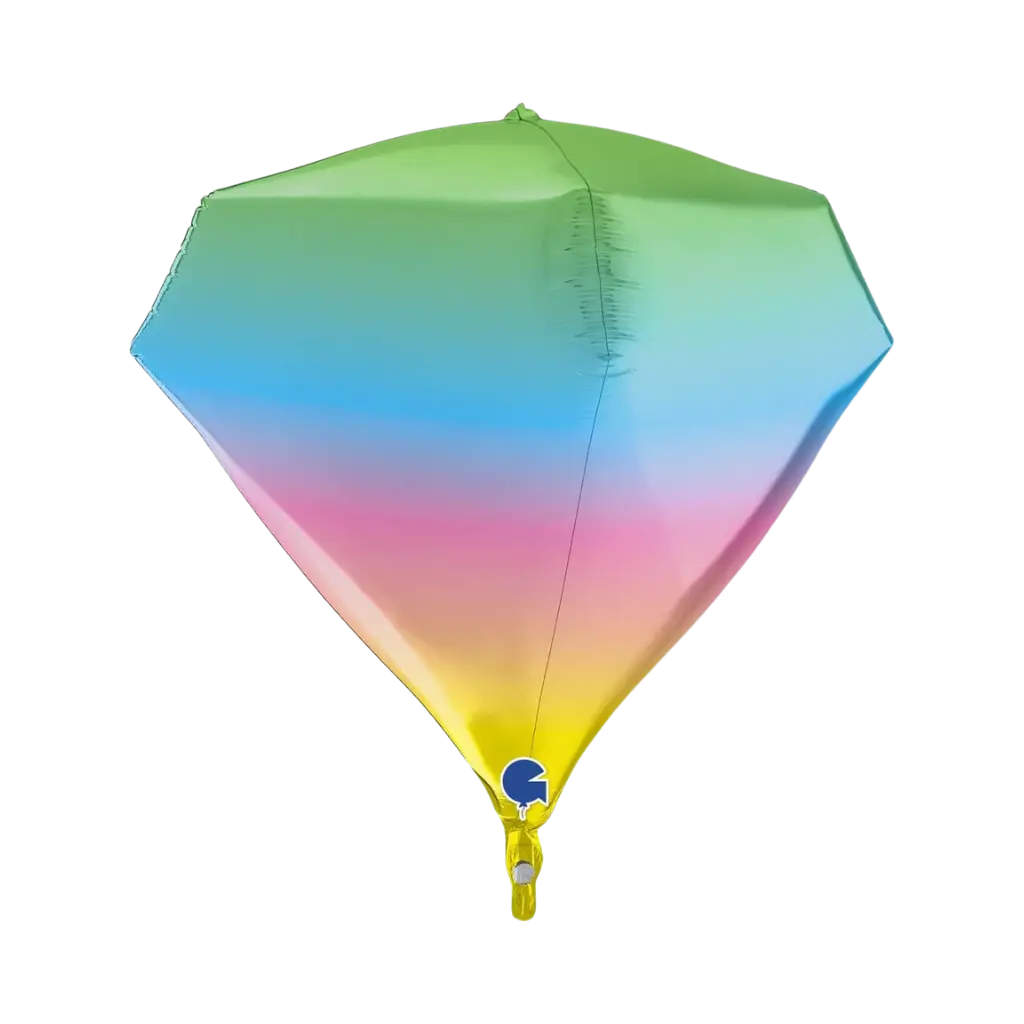Regenboog 4D Diamant Heliumballon 45cm