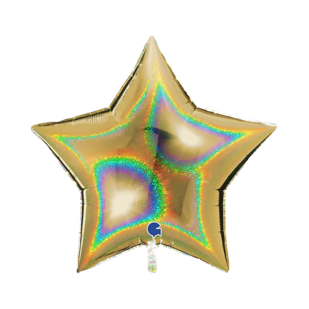 Gouden holografische ster ballon 92cm