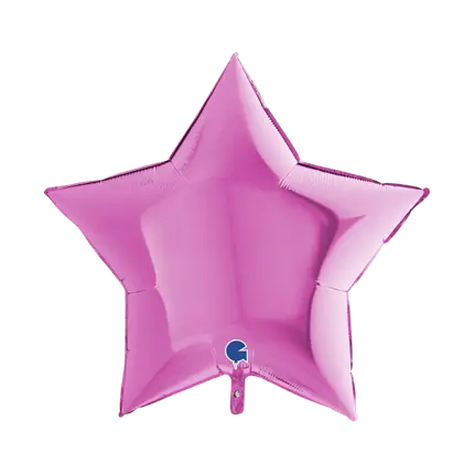 Roze metalen ster ballon 91cm
