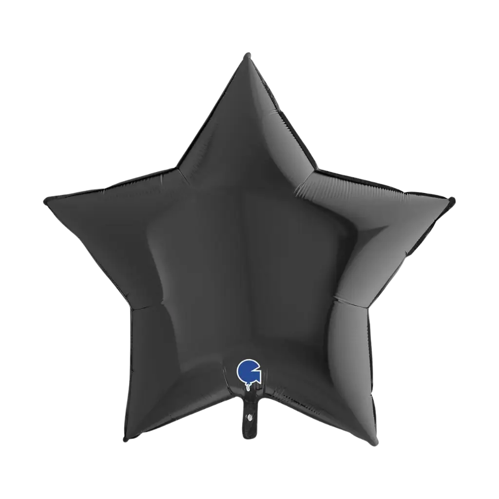 Metalen ster ballon zwart 91cm