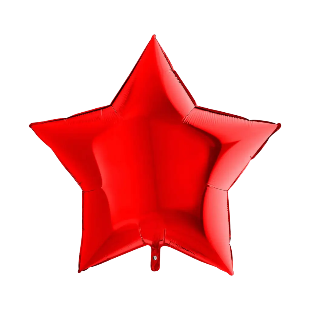 Rode metalen ster ballon 91cm