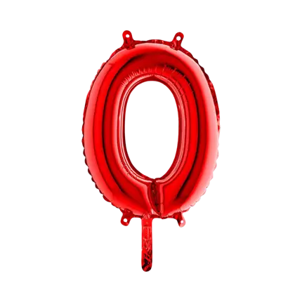 Verjaardagsballon nummer 0 Rood 36cm