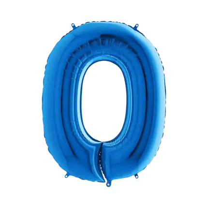 Verjaardagsballon nummer 0 Blauw 102cm