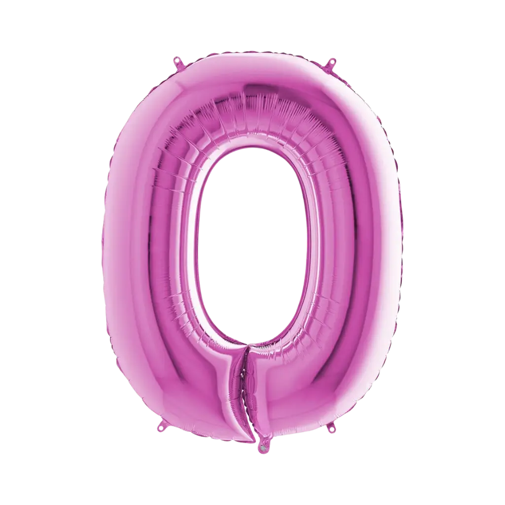 Verjaardagsballon nummer 0 Roze 102cm