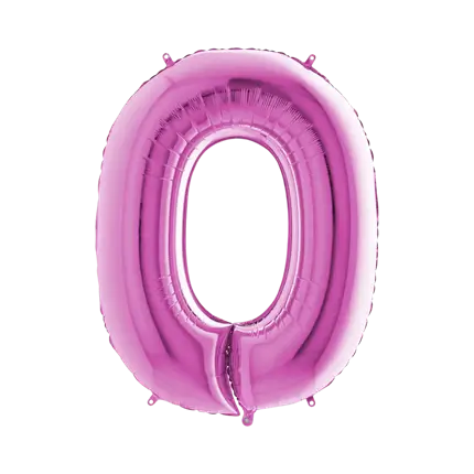 Verjaardagsballon nummer 0 Roze 102cm