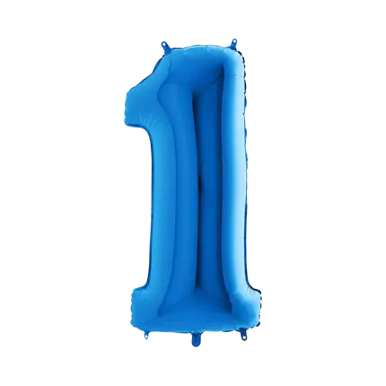 Verjaardagsballon Nummer 1 Blauw 102cm