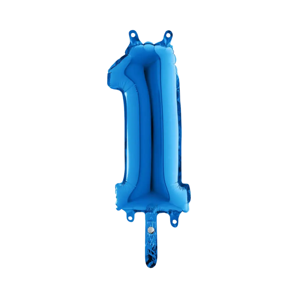 Verjaardagsballon Nummer 1 Blauw 36cm
