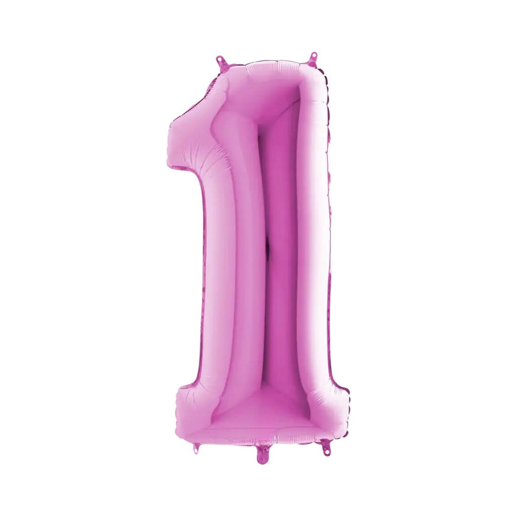 Verjaardagsballon Nummer 1 Roze 102cm