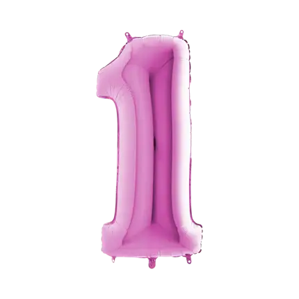 Verjaardagsballon Nummer 1 Roze 102cm