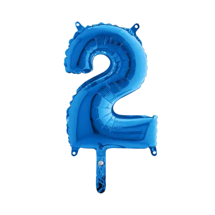 Verjaardagsballon nummer 2 Blauw 36cm