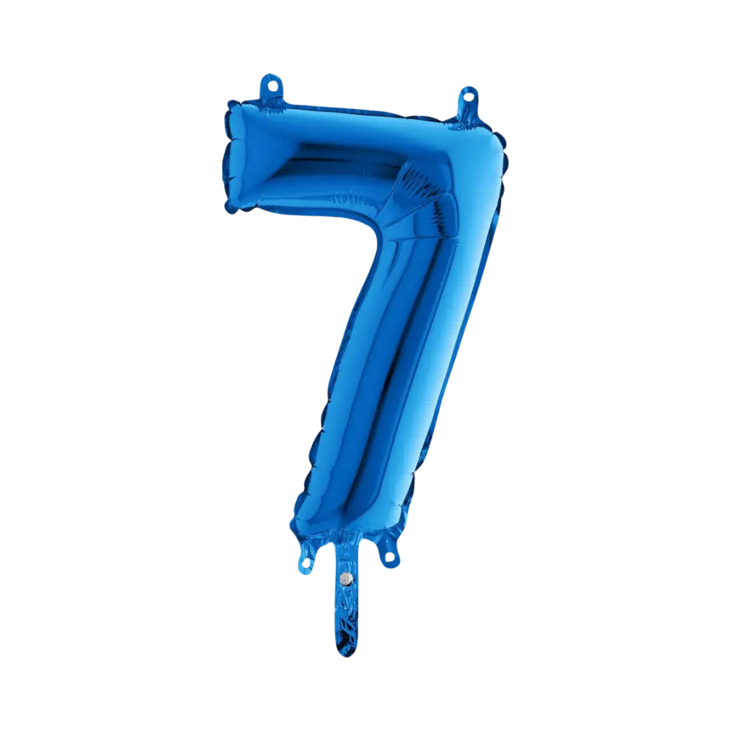 Verjaardagsballon nummer 7 Blauw 36cm