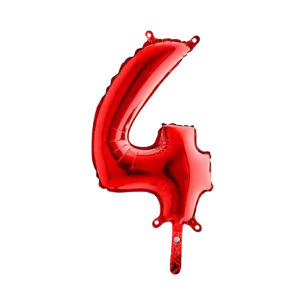 Verjaardagsballon nummer 4 Rood 36cm