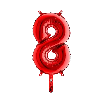 Verjaardagsballon nummer 8 Rood 36cm