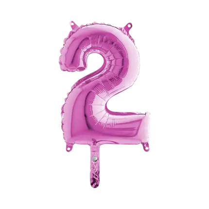 Verjaardagsballon nummer 2 Roze 36cm