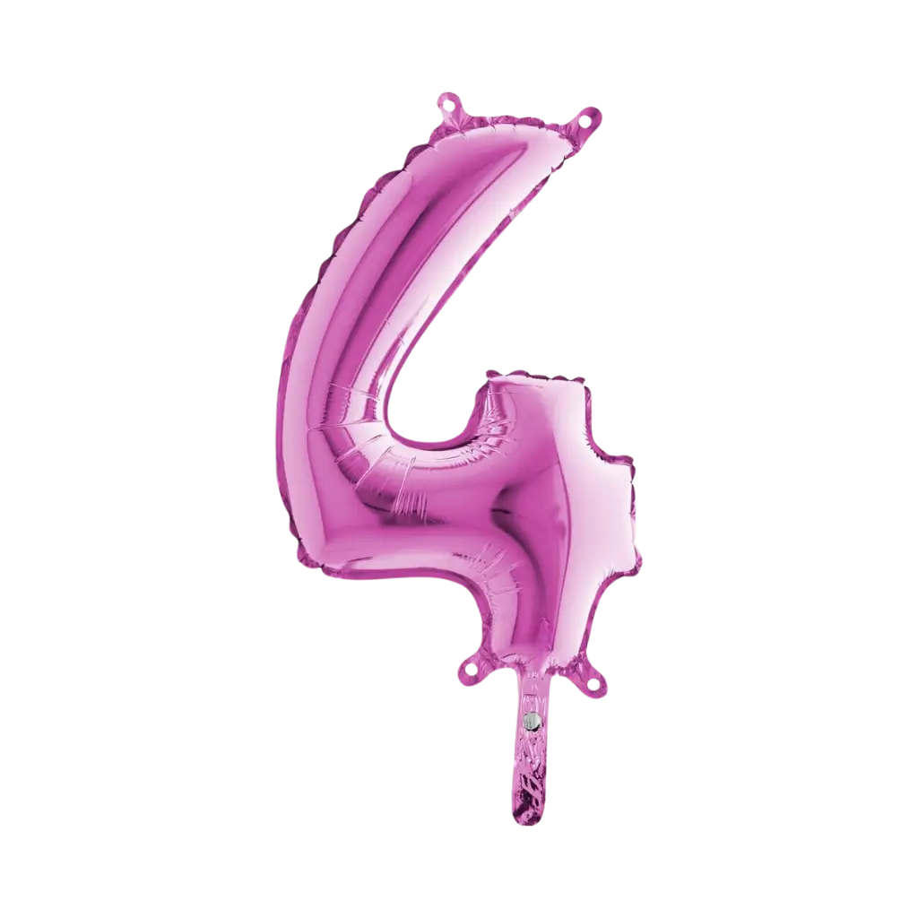 Verjaardagsballon nummer 4 Roze 36cm