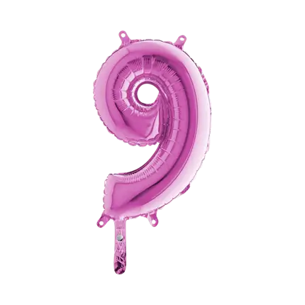 Verjaardagsballon nummer 9 Roze 36cm