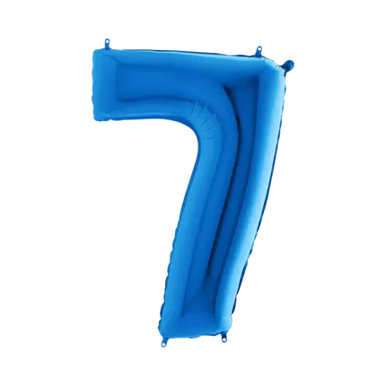 Verjaardagsballon nummer 7 Blauw 102cm