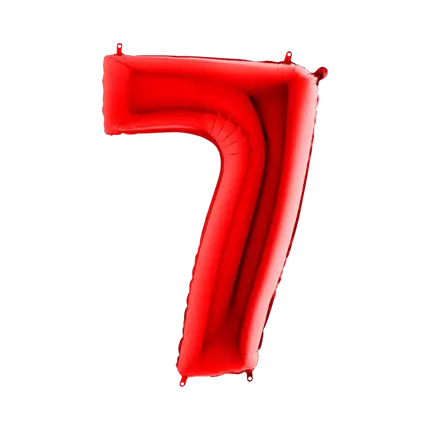 Verjaardagsballon nummer 7 Rood 102cm