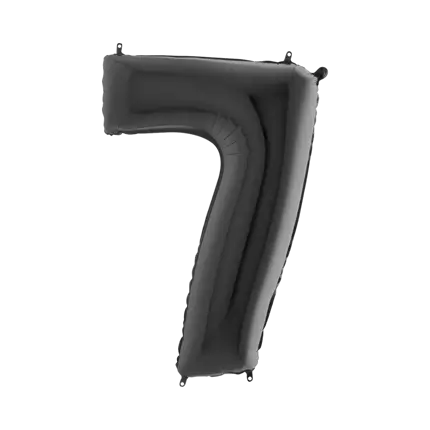 Verjaardagsballon nummer 7 Zwart 102cm