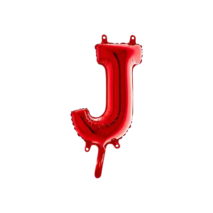 Ballon aluminium letter J Rood 36cm